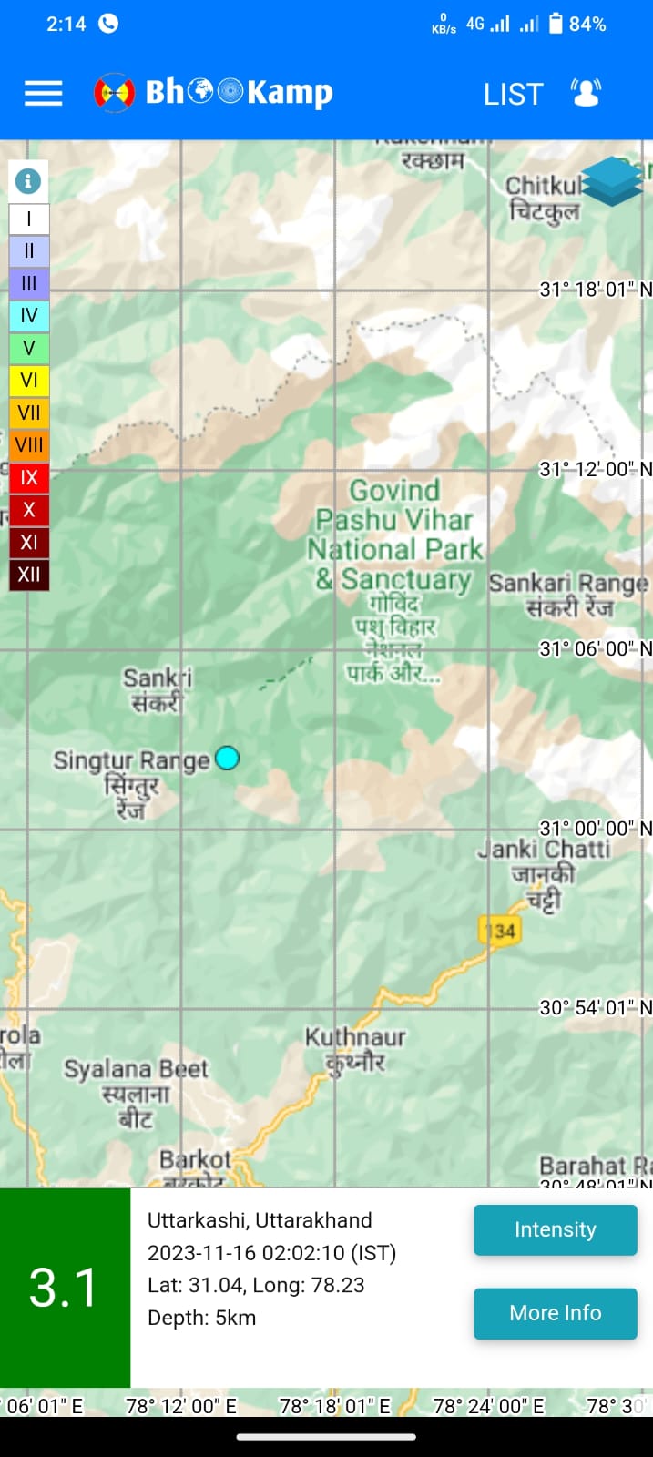 Earthquake: उत्तरकाशी में भूकंप के झटके। NIU