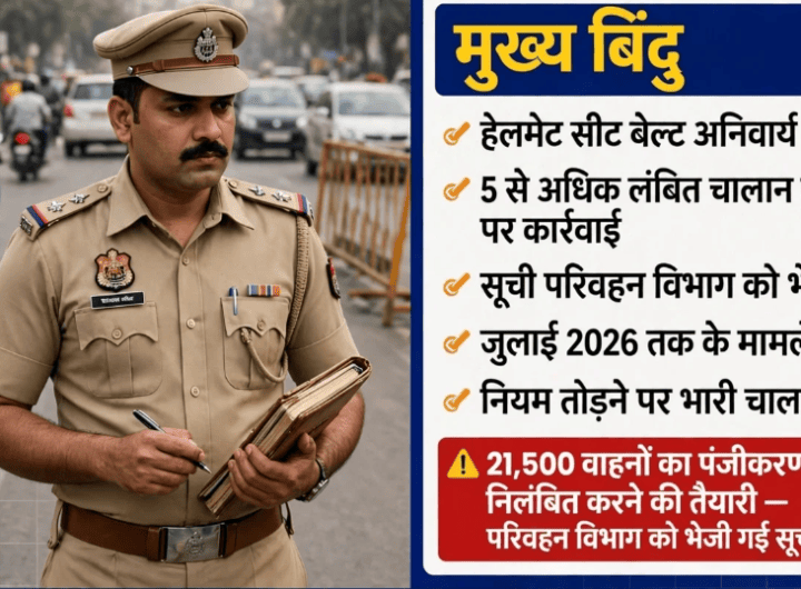 सहारनपुर जनपद में यातायात पुलिस ने नियम तोड़ने वालों के खिलाफ बड़ी कार्रवाई शुरू कर दी है।
