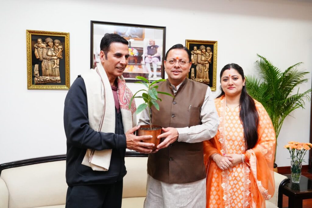 CM धामी से प्रसिद्ध फिल्म अभिनेता अक्षय कुमार ने की शिष्टाचार भेंट,प्रदेश में फिल्म निर्माण की संभावनाओं पर हुई चर्चा । NIU